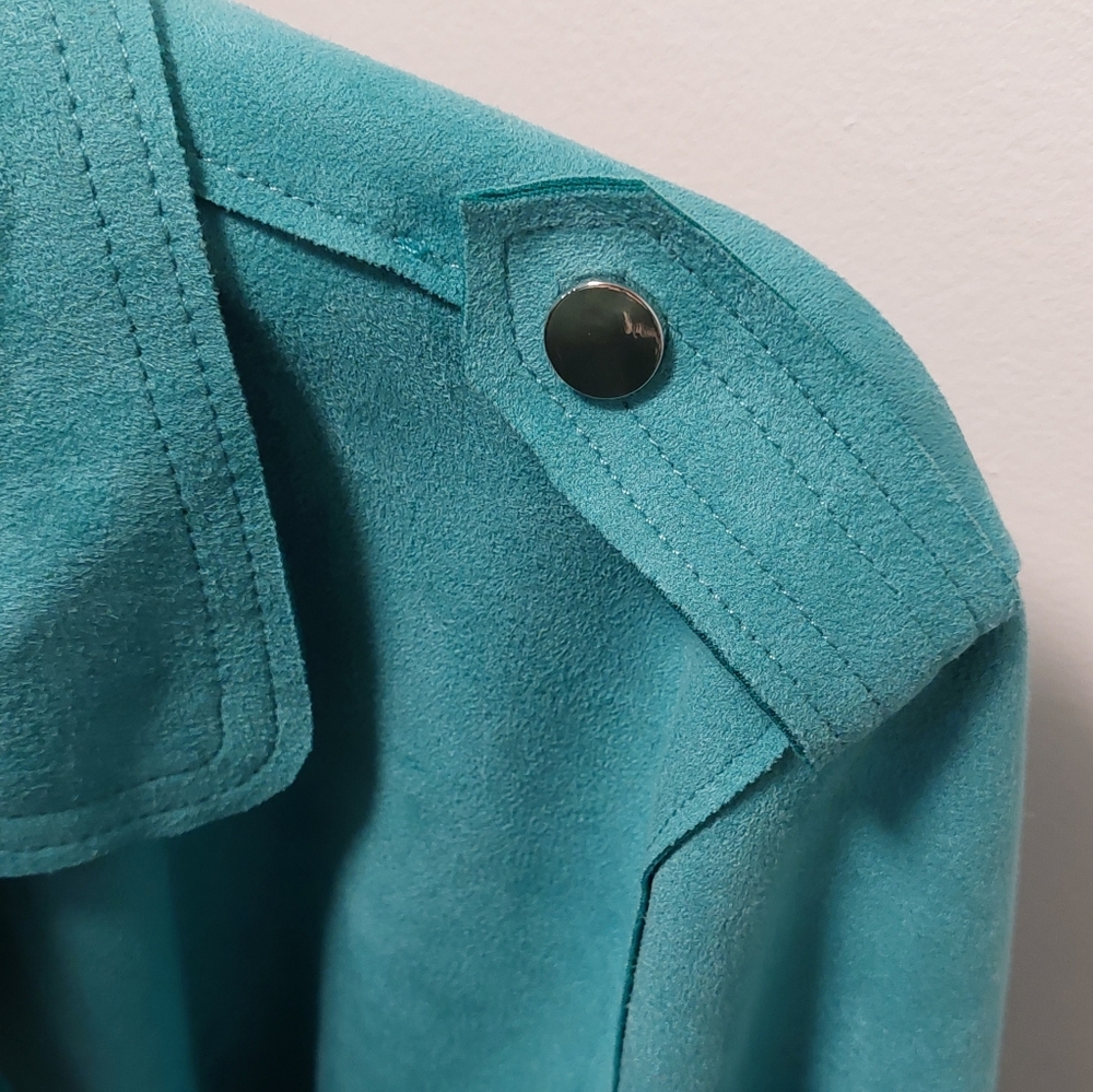 PHILOSOPHY Faux Suede Open Front Moto Jacket - Picture 6 of 10
